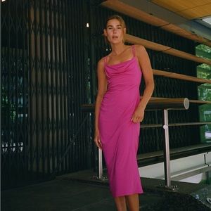 Zara Draped Neck Midi Dress